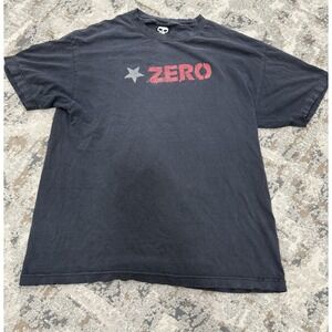Vintage Zero Skateboard Co. Sz Large T-Shirt Distressed‎ Black